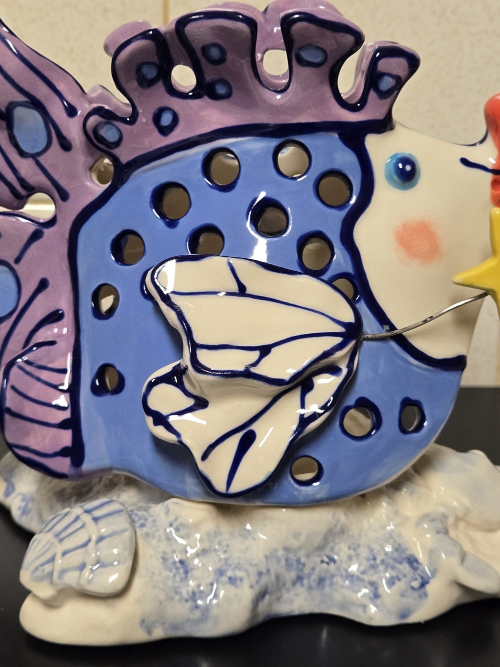 Fairy Cod Mother Tea light candle holder by DIANE For Blue Sky Clayworks